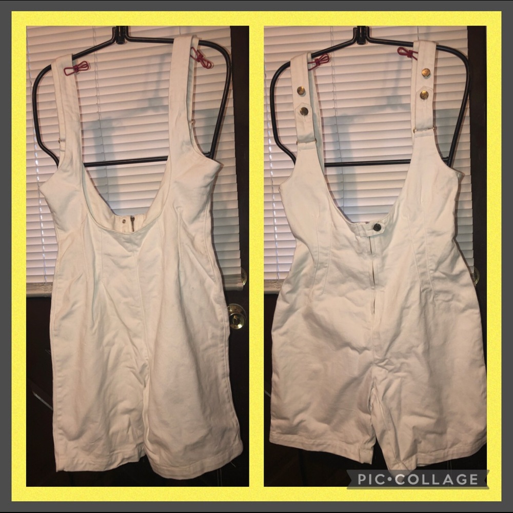 VINTAGE 1980’s WHITE DENIM SHORTALLS